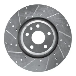 R1 Concepts EDZ-73069L Brake Rotor Drilled and Slotted Silver